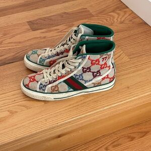 Gucci multi color high top sneakers